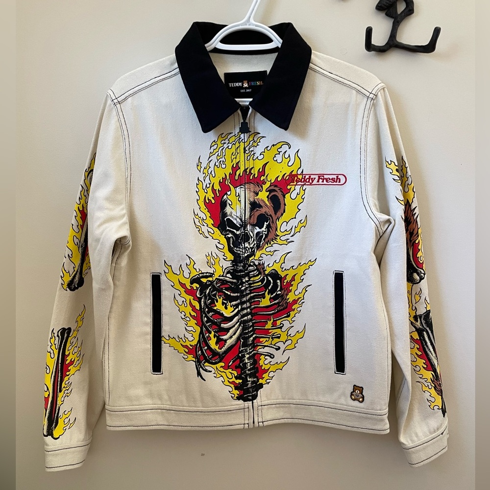 Teddy Fresh Up in Flames Bear Jacket - Unisex XS
